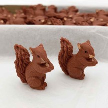 Miniature Plastic Squirrel Figures ~ Set of 2 ~ Germany ~ 1-1/8" tall
