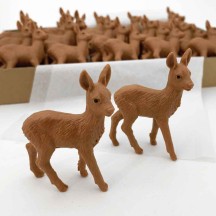 Miniature Plastic Deer Figures ~ Set of 2 ~ Germany ~ 2-1/2" tall