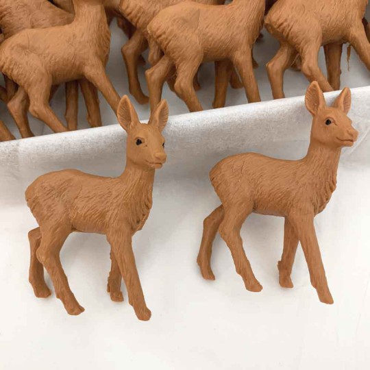 Miniature Plastic Deer Figures ~ Set of 2 ~ Germany ~ 2-1/2" tall