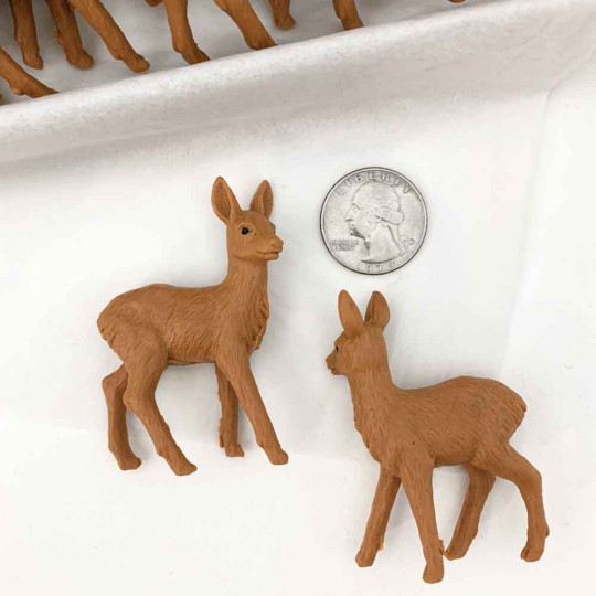 Miniature Plastic Deer Figures ~ Set of 2 ~ Germany ~ 2-1/2" tall