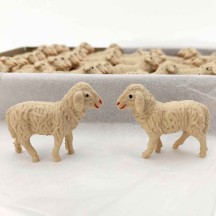 Miniature Plastic Sheep Figures ~ Set of 2 Standing ~ Germany ~ 1-3/8" tall