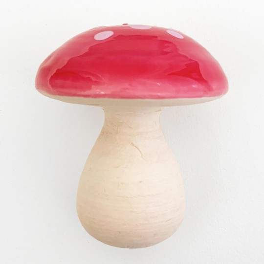 1 XL Spun Cotton Bulbous Mushroom ~ PINK on PINK ~ 75 mm