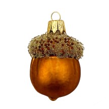 Woodland Acorn Christmas Ornament ~ Czech Republic ~ 2-1/4" tall