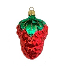 Red Grapes Blown Glass Ornament ~ Czech Republic ~ 3" long