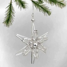 Fancy 3-D Beaded Star Christmas Ornament ~ 4" ~ Czech Republic
