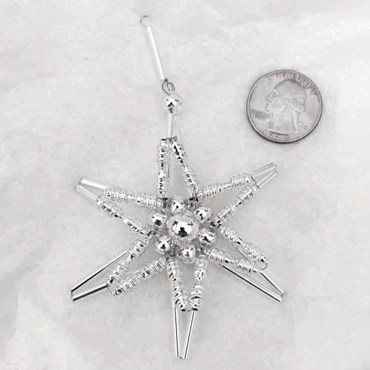 Fancy 3-D Beaded Star Christmas Ornament ~ 4" ~ Czech Republic