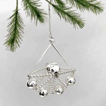 Fancy 3-D Beaded Fan Christmas Ornament ~ 3-5/8" ~ Czech Republic