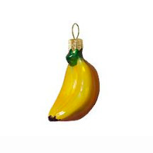 Blown Glass Yellow Bananas Ornament ~ Poland