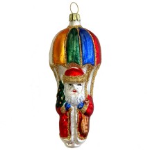 Parachute Santa Blown Glass Ornament ~ Germany ~ 4-1/2" tall