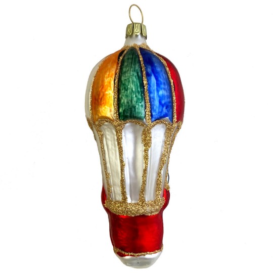 Parachute Santa Blown Glass Ornament ~ Germany ~ 4-1/2" tall