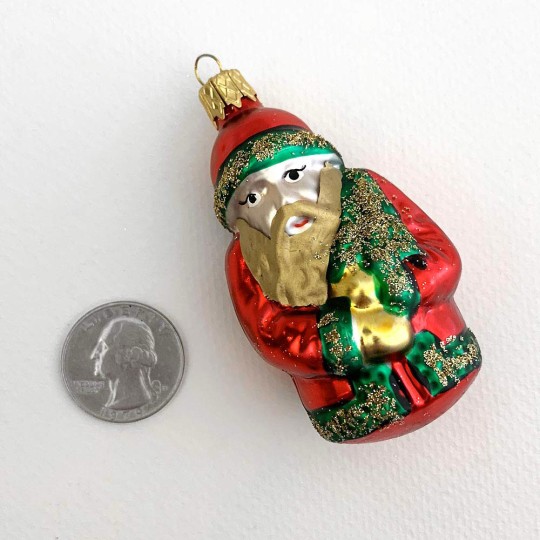 Glossy Red Classic Santa Ornament ~ Czech Repub. ~ 3" tall