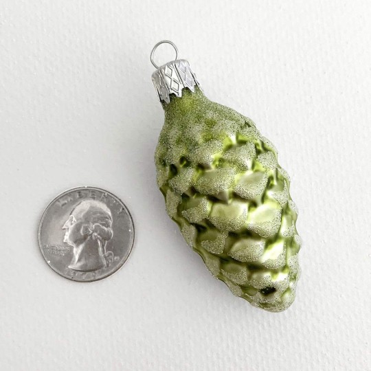 Petite Matte Green Pine Cone Christmas Ornament ~ 2-3/8" long