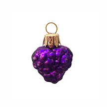 Petite Matte Purple Berry Blown Glass Ornament ~ Poland ~ 1-1/4" tall