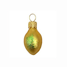 Mini Lemon Blown Glass Ornament ~ Poland ~ 1-1/2" tall