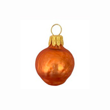 Mini Orange Blown Glass Ornament ~ Poland ~ 1-1/2" tall