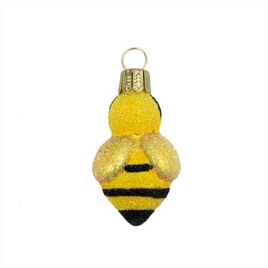 Mini Blown Glass Bumble Bee Ornament ~ 1-3/4" tall