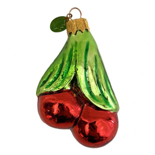 Red Cherry Cluster Blown Glass Ornament ~ Germany