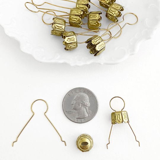 Gold Garland or Beaded Ornament Hooks ~ Set of 10 ~ Czech Republic
