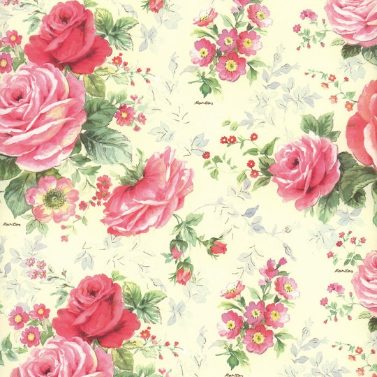 Romantic Pink Roses Italian Paper ~ Kartos Italy