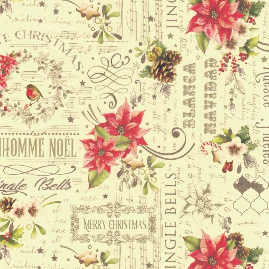 Poinsettia Scrapbook Paper - Reminisce A Christmas Story - 5pc