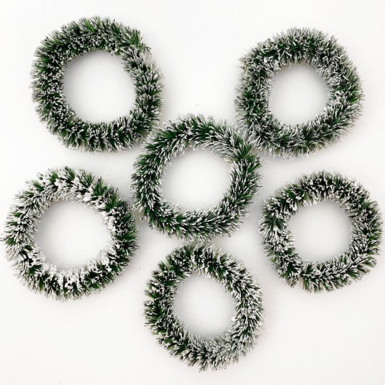 Small Green Frosted Bottle Brush Wreath-WreathBottleBrushGre