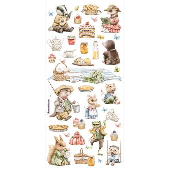 1 Sheet of Stickers Charming Picnic Country Critters