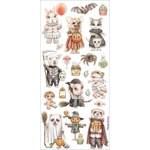 1 Sheet of Stickers Charming Animals in Halloween Costumes