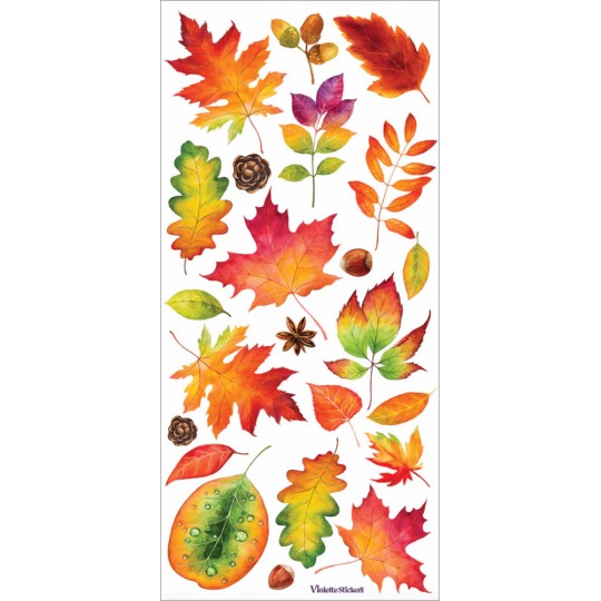 1 Sheet of Stickers Colorful Autumn Leaves