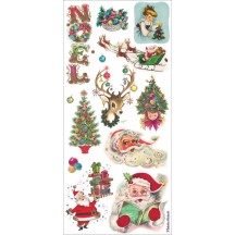 1 Sheet of Stickers Retro Christmas Images