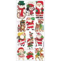 1 Sheet of Stickers Retro and Colorful Christmas Images