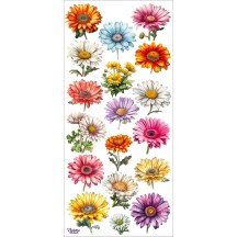 1 Sheet of Stickers Colorful Gerbera Daisies