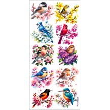 1 Sheet of Stickers Colorful Birds