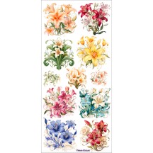 1 Sheet of Stickers Colorful Daylilies