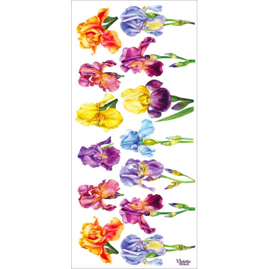 1 Sheet of Stickers Colorful Irises