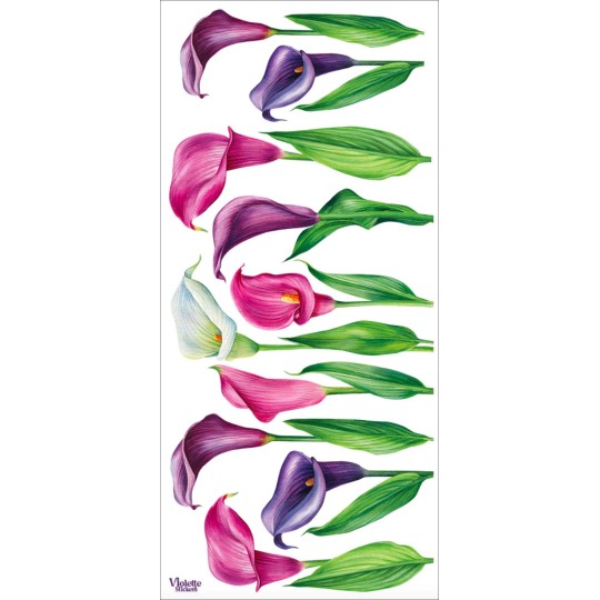 1 Sheet of Stickers Colorful Calla Lilies