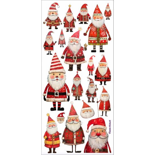 1 Sheet of Stickers Country Santas