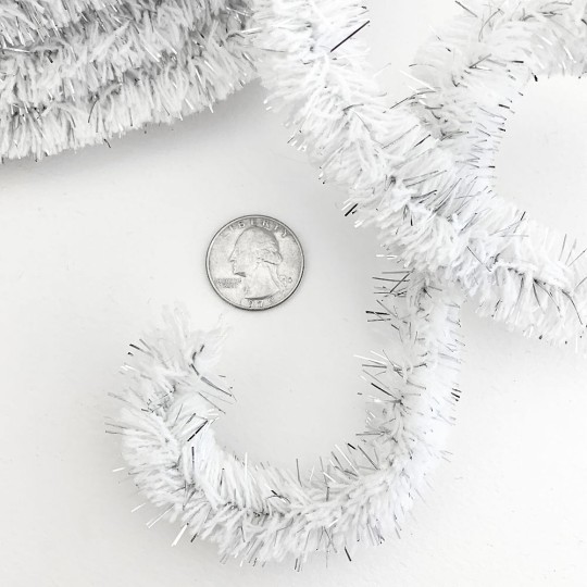 White And Silver Tinsel Garland