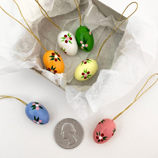 Miniature Ornaments Wooden Christmas Ornaments Egg Ornament Handpainted  Eggs Wooden Egg Unique Christmas Ornaments Mini Ornament 